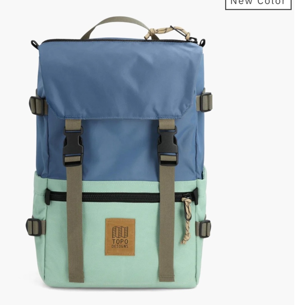 NWT: Topo Designs Blue and Green Backpack (brand new color!!) men or women
